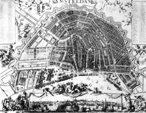 Амстердам. План города, 1667 г.